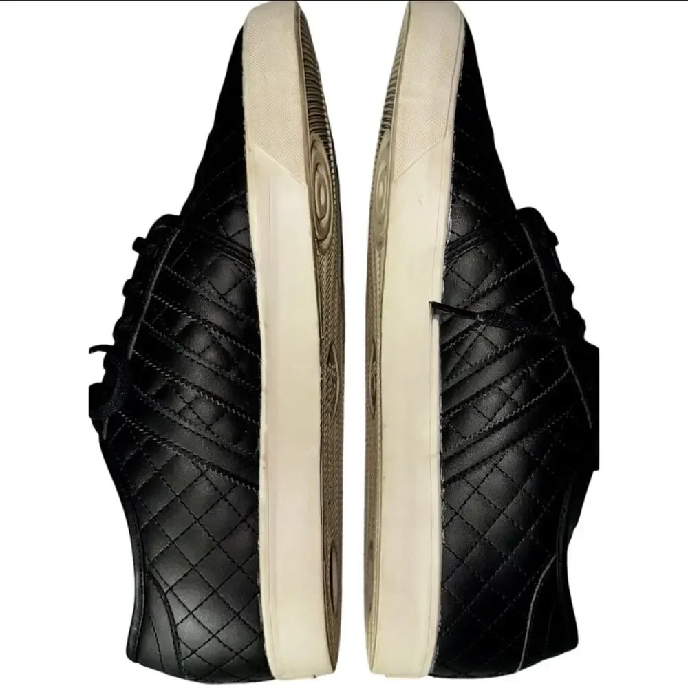 Adidas‎ RARE Leather Seeley Premium Mens US12 Skate Shoe Black Quilt Ivory Wall